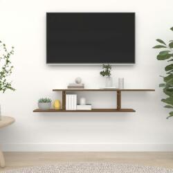 vidaXL Raft TV montat pe perete stejar maro 125x18x23 cm lemn (815878) Raft