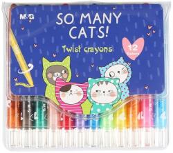 M&G Creioane cerate Twistable, So many cats, 12 culori/set, M&G AGMX4336