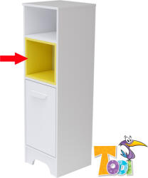 Todi polcbetét keskeny nyitott 1 ajtós szekrényhez Bianco Sárga - babymax