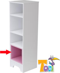 Todi polcbetét keskeny nyitott polcos szekrényhez Bianco Pink - babymax