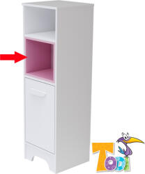 Todi polcbetét keskeny nyitott 1 ajtós szekrényhez Bianco Pink - babymax