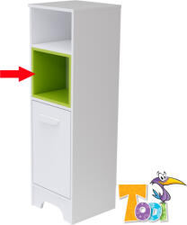 Todi polcbetét keskeny nyitott 1 ajtós szekrényhez Bianco Zöld - babymax