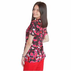 Lotus Bluza medicala imprimata, bumbac si elastan, Winning Hearts