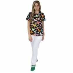 Lotus Bluza imprimata asimetrica, cu capse, Lotus 1, Dark Butterfly
