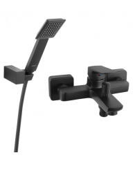 FERRO SET2IN1 VITTO BLACK VERDELINE - Baterie perete cada dus cu set de dus mobil (BVI1VLBL+U170BL-B)