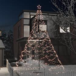 vidaXL Pom de Crăciun cu stâlp de metal, 1400 LED-uri, alb cald, 5 m (328632)