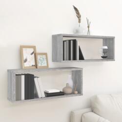 vidaXL Rafturi de perete cub, 2 buc. , gri sonoma, 60x15x23 cm, lemn (815927) Raft