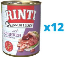 RINTI Kennerfleisch Ham hrana caini adulti 12 x 400 g, cu sunca