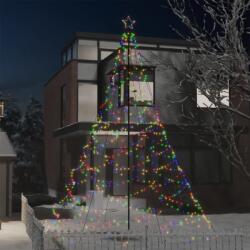 vidaXL Pom de Crăciun cu stâlp de metal, 1400 LED-uri, colorat, 5 m (328638)