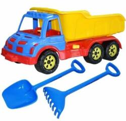  Camion pentru nisip, cu lopata si grebla , lungime 60 cm , multicolor, MercatonToys (MGH-91236)