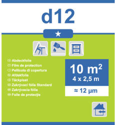  Folie de protecție D12 HDPE Premium transparentă 4x2, 5 m
