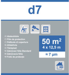Folie standard de acoperire D7 transparentă 4x12, 5 m
