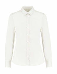 Kustom Kit Női hosszú ujjú blúz Kustom Kit Women's Tailored Fit Stretch Oxford Shirt LS M, Fehér