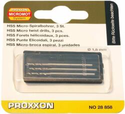 PROXXON Set burghie HSS pentru metal, plastic si lemn Proxxon 28858, O1.6 mm, 3 bucati (PRXN28858)