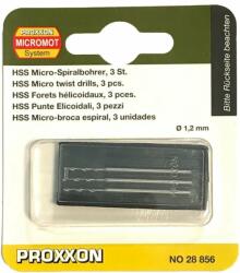 PROXXON Set burghie HSS pentru metal, plastic si lemn Proxxon 28856, O1.2 mm, 3 bucati (PRXN28856)
