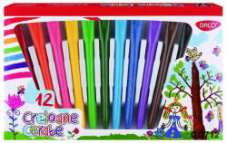 Daco Creioane Colorate Cerate Daco, 12 culori (CC712)