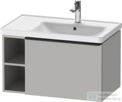 Duravit D-NEO 784x452 mm-es 1 fiókós, nyitott polcos függesztett szekrény 237080 mosdóhoz, Concrete Grey Matt Decor DE425700707 (DE425700707)