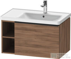 Duravit D-NEO 784x452 mm-es 1 fiókós, nyitott polcos függesztett szekrény 237080 mosdóhoz, Natural Walnut Decor DE425707979 (DE425707979)