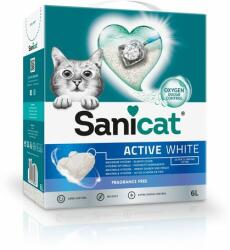 Sanicat Active White nisip alb aglomerant pentru pisici (fără miros) 6 l