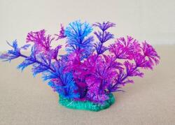 Planta de acvariu artificială ambulia scundă de culoare mov și albastru (20 cm)