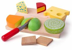 Bigjigs Toys Set de brânzeturi alimentare din lemn pe o farfurie