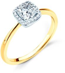 SAVICKI Inel de logodnă Savicki: aur bicolor, safir alb, diamante