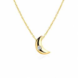 SAVICKI Colier lună din aur 585 cu diamant alb 0.04 ct 45 cm