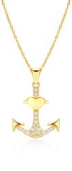 SAVICKI Colier inimă din aur 585 cu diamante albe 0.09 ct 50 cm