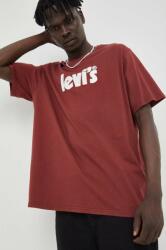 Levi's tricou din bumbac culoarea bordo, cu imprimeu 9BYY-TSM0K8_83X