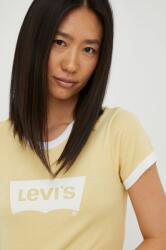 Levi's tricou din bumbac culoarea bej 9BYY-TSD0K0_12X