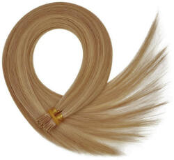 HairExtensionShop Keratinos I-TIP Emberi Póthaj Mikró Gyűrűzéshez Aranybarna 60cm (Szín #10) (RIT6010)