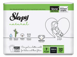 Sleepy Natural Ultra Sensitive Bambusz pelenka XXL 7 (20-30)(32db)
