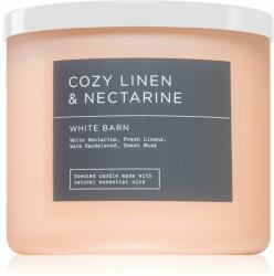 Bath & Body Works Cozy Linen & Nectarine lumânare parfumată 411 g