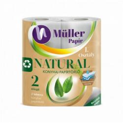 Müller Háztartási papírtörlõ 2 rétegű 2 tekercs/csomag Natural fehérített - tonerpiac