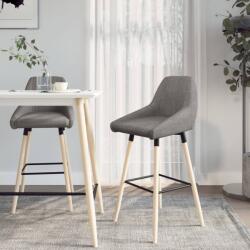 vidaXL Scaune de bar, 2 buc. , gri deschis, material textil (338748)