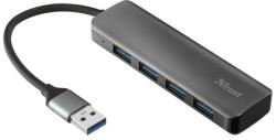 Trust USB elosztó-HUB, 4 port, alumínium, USB 3.2 Gen 1, TRUST "Halyx (TRP23327) - webpapir