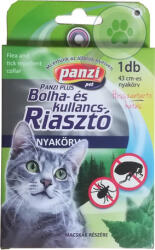 Panzi zgardă anti purici și căpușe cu efect repelent pentru pisici (43 cm | Roşu)