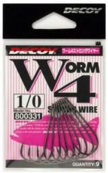 Decoy Worm 4 Strong Wire 1/0 egyágú horog 9 db/csg (800331)