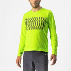 Castelli - tricou ciclism pentru barbati, maneca lunga Trail Tech LS Tee jersey - galben electric fluo lime negru (CAS-4522009-383)