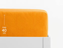 Goldea cearceaf de pat din terry pentru saltele înalte - portocaliu 180 x 200 cm