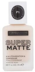 Revolution Relove Super Matte 2 in 1 Foundation & Concealer fond de ten 24 ml pentru femei F1
