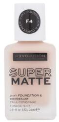 Revolution Relove Super Matte 2 in 1 Foundation & Concealer fond de ten 24 ml pentru femei F4