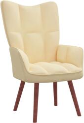 vidaXL Scaun de relaxare, alb crem, catifea (328060)