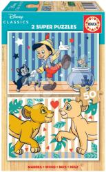Educa Puzzle din lemn Disney Classics Educa 2x50 piese de la 4 ani (EDU19290) Puzzle