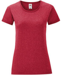 Fruit of the Loom Női rövid ujjú póló Fruit of the Loom Ladies' Iconic 150 T -M, Vintage Heather Piros