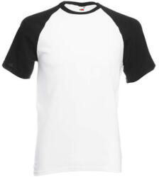 Fruit of the Loom Uniszex póló Rövid ujjú Fruit of the Loom Baseball T - S, Fehér/Fekete