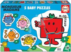 Educa Puzzle legkisebbeknek Baby Puzzles Monsieur Madame Educa 5-ábrával 24 hó-tól (19400)