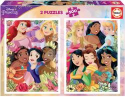 Educa Puzzle Disney Princess Educa 2x500 darabos és Fix ragasztó (19253)