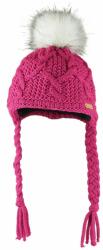 Bontis Kislány sapka szőrmés pomponnal - Sötétrózsaszín | unisex gyermek (H115-1)