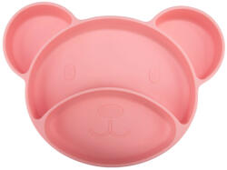 Canpol babies Maci szilikonos tányér tapadókoronggal - Rózsaszín
